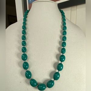 Vintage graduated green bead Monet necklace